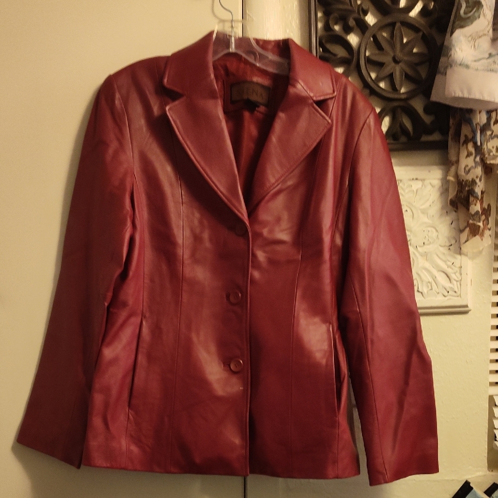 11BT- Siena 10 Brown/Maroon Leather Jacket